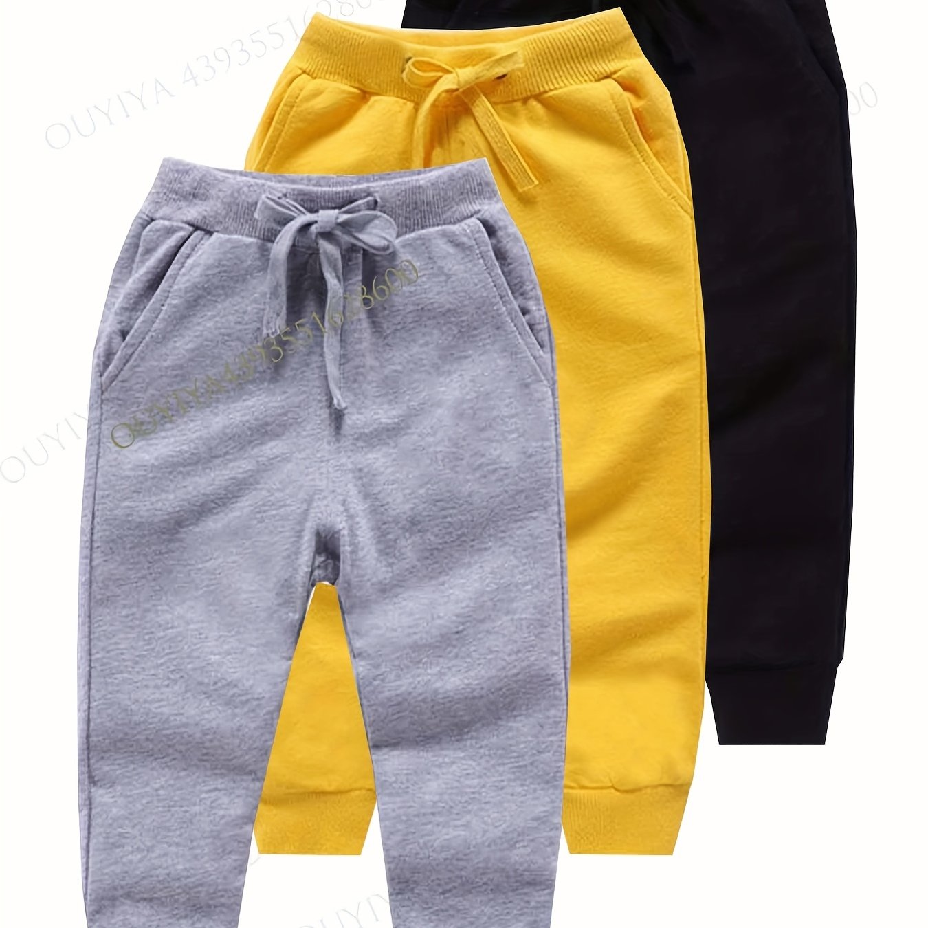 3pcs Boys Active Sweatpants Quick drying Breathable Jogger Kids Clothing