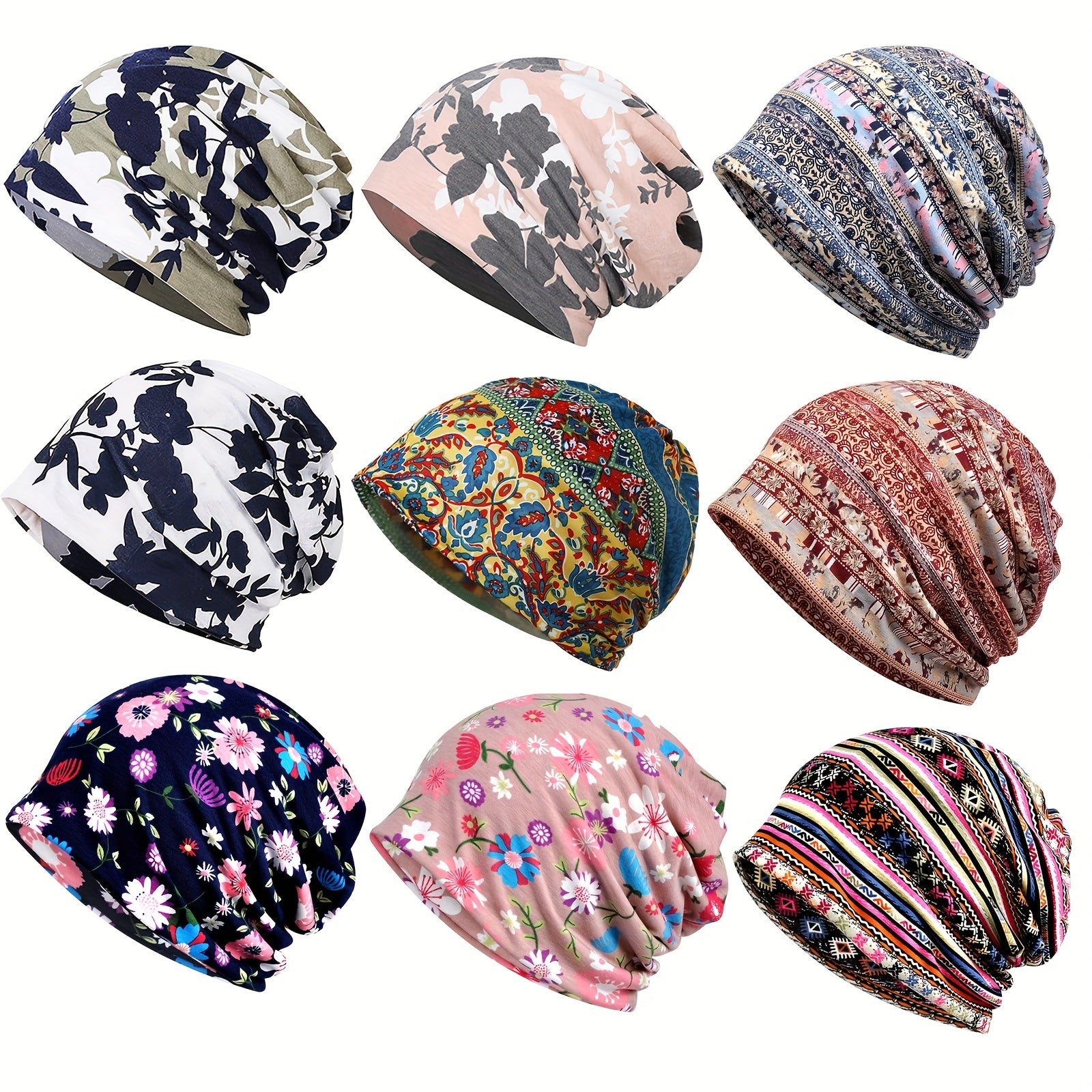 Cotton Boho Slouchy Beanie Chemo Caps For Men Women