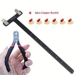 Archery Bow Square T Shape Ruler with Copper Buckle Set