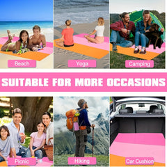 Waterproof Sandproof Beach Blanket Large Size with 4 Nails & Storage Bag