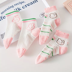 5 Pairs Kids Thin Lace Socks for Spring & Summer