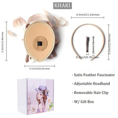 Women's Tea Party Hat Headband Derby Bridal Flower Feathers Hair Clip