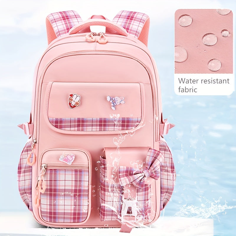 Kids Girls Cartoon Canvas Backpack Lightweight