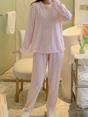 Heart Print Pajama Set Women's Sleepwear & Loungewear