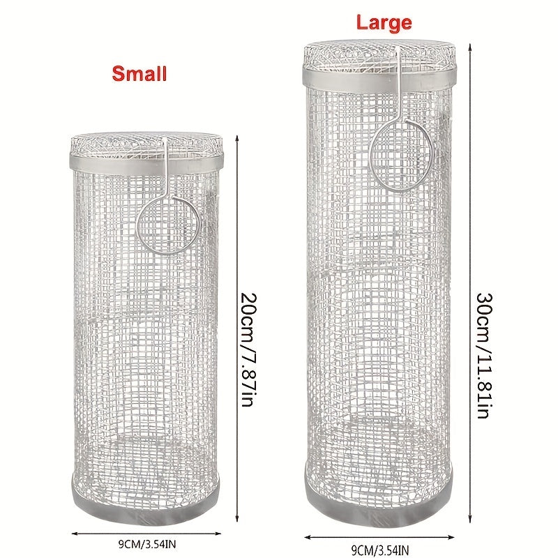 Stainless Steel Smoked Mesh Barrel for BBQ Outdoor Picnic Camping
