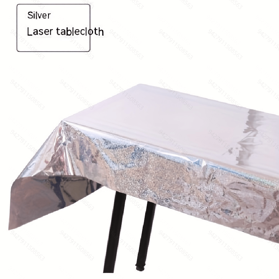1pc 137 54in 72in Aluminum Foil Tablecloth Waterproof Laser Party Decoration