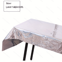 1pc 137 54in 72in Aluminum Foil Tablecloth Waterproof Laser Party Decoration