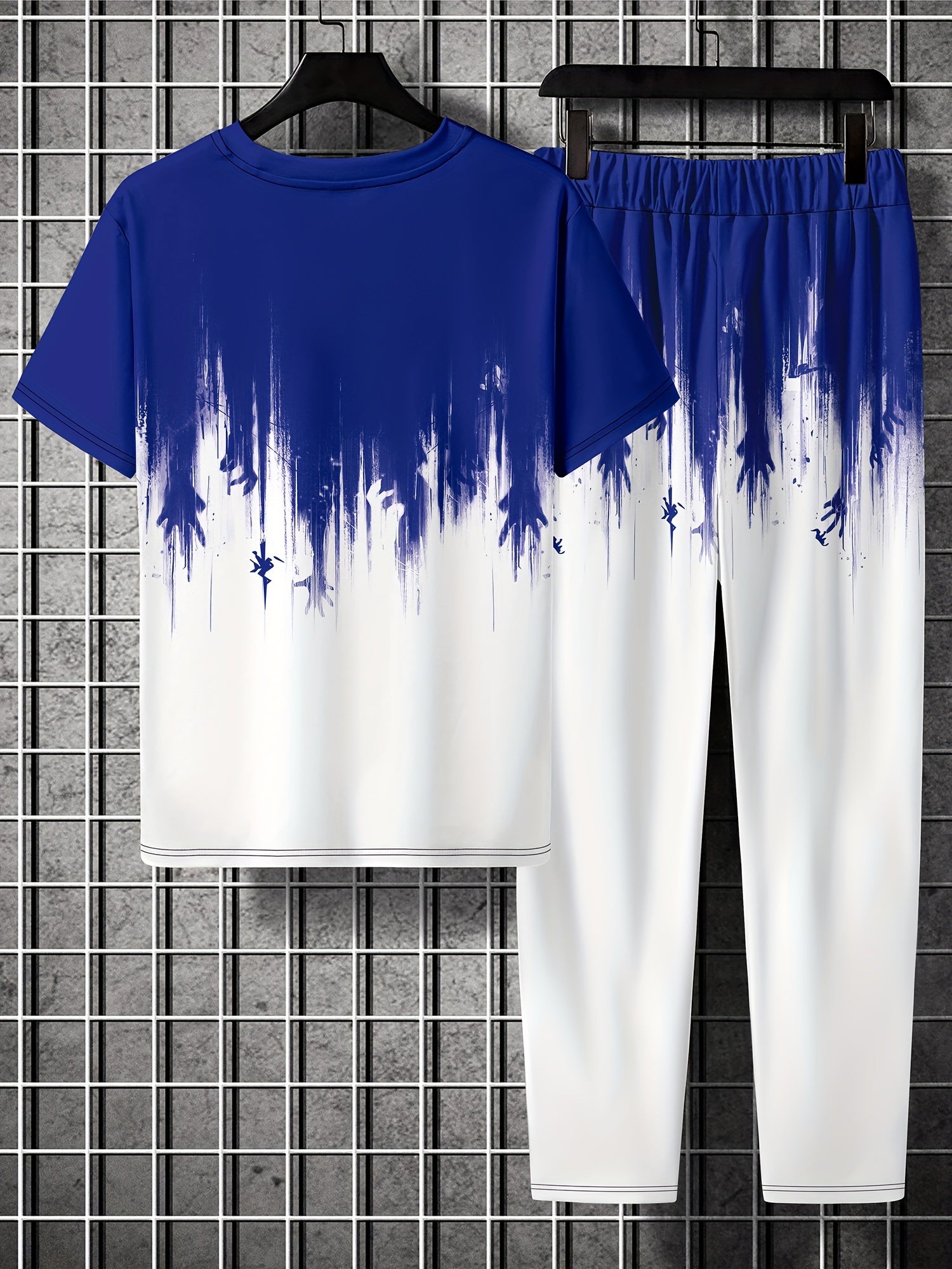 Men's 2 Piece Outfits Short Sleeve T shirt & Jogger Pants Set