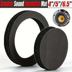 2pcs Speaker Gasket Sound Insulation Ring Bass Door Trim Self Adhesive DIY