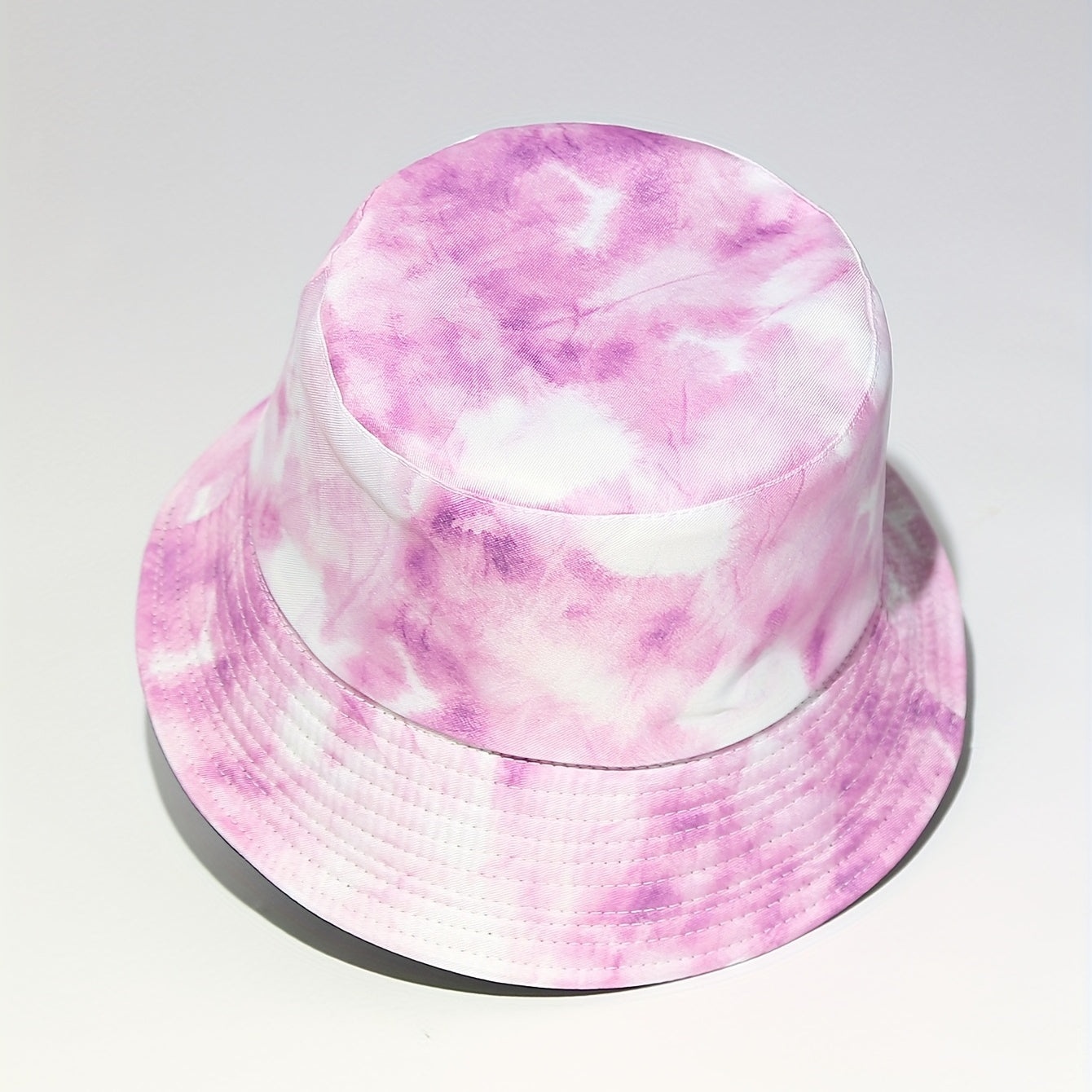 Purple Tie Dye Bucket Hat Casual Basin Hat Lightweight Sunscreen Fisherman Cap