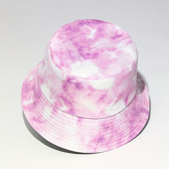 Purple Tie Dye Bucket Hat Casual Basin Hat Lightweight Sunscreen Fisherman Cap