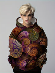 Paisley 3D Print Hoodie Kids Hip Hop Sports Casual Tops