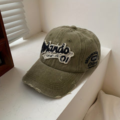 Letter Embroidery Patch Baseball Cap Vintage Washed Distressed Sun Hat
