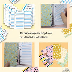 Cash Budget Envelope Set with 6 Holes 12 Envelopes 12 Budget Sheets