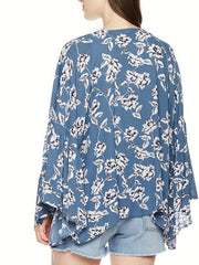 Floral Print Beach Cover Up Kimono Cardigan Women's Swimwear