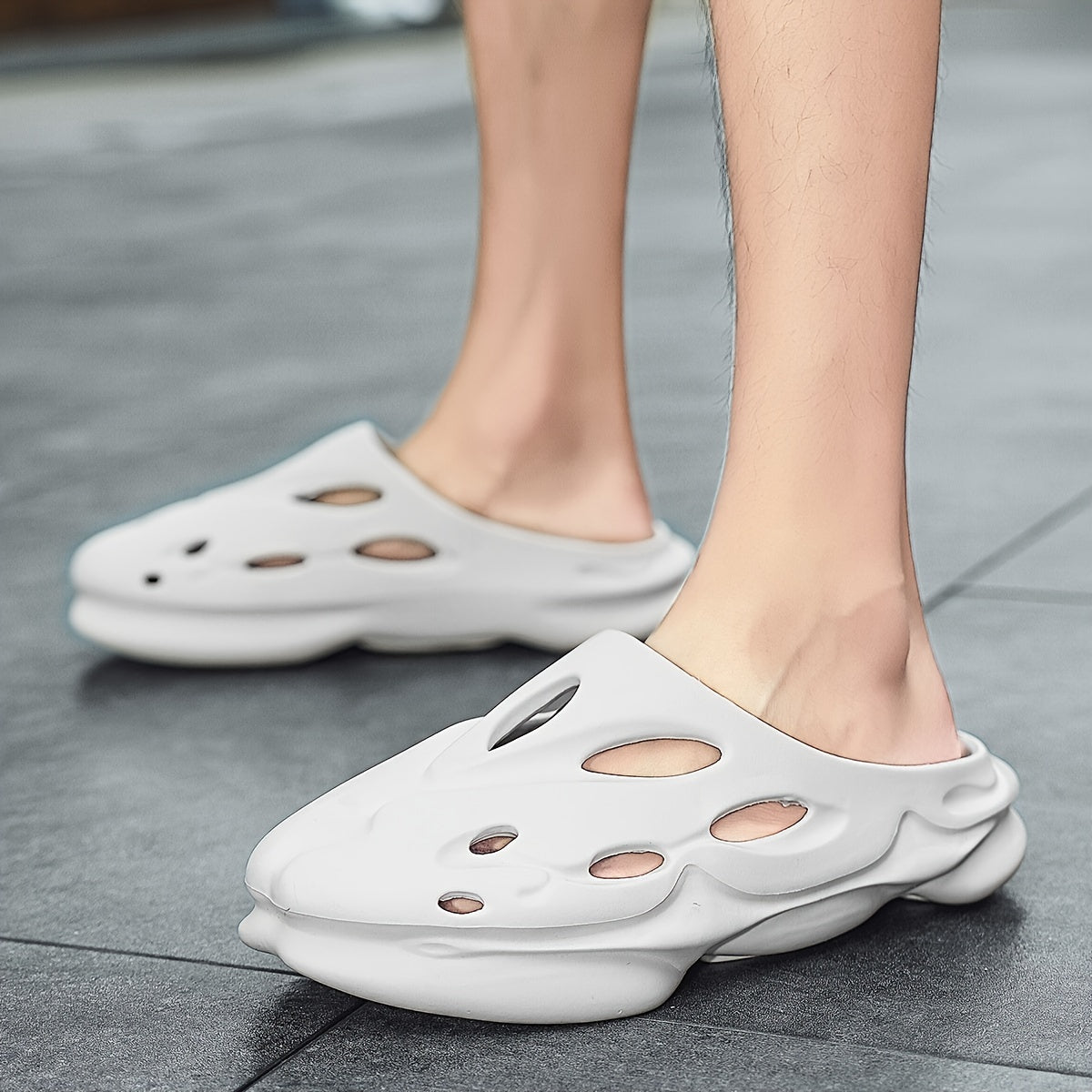 Men's Closed Toe Platform Slides Slippers