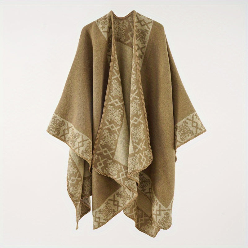 Warm Shawl Wrap Open Front Poncho Cape for Women