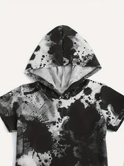 Boys Teen Graphic Print Hooded T shirt & Shorts Set for Summer