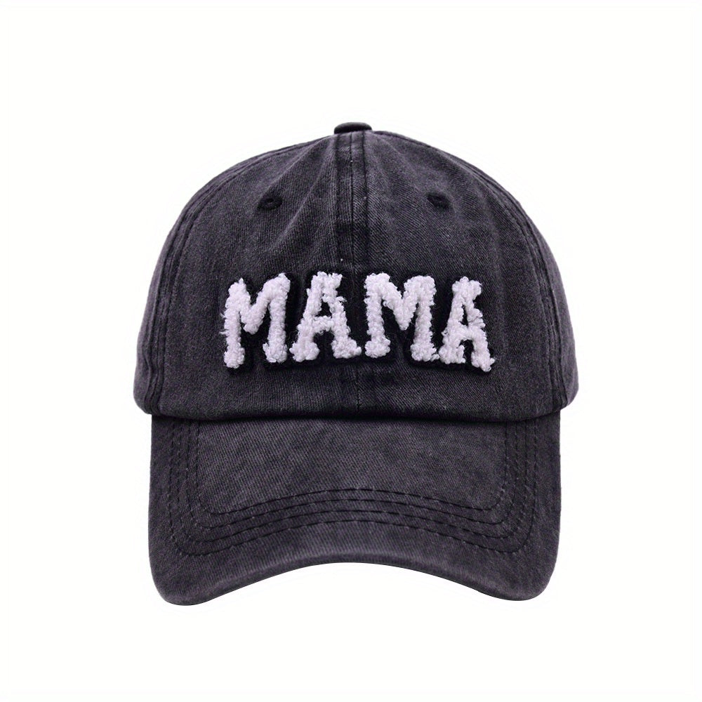 MAMA Patch Baseball Cap Candy Washed Distressed Sunscreen Dad Hats