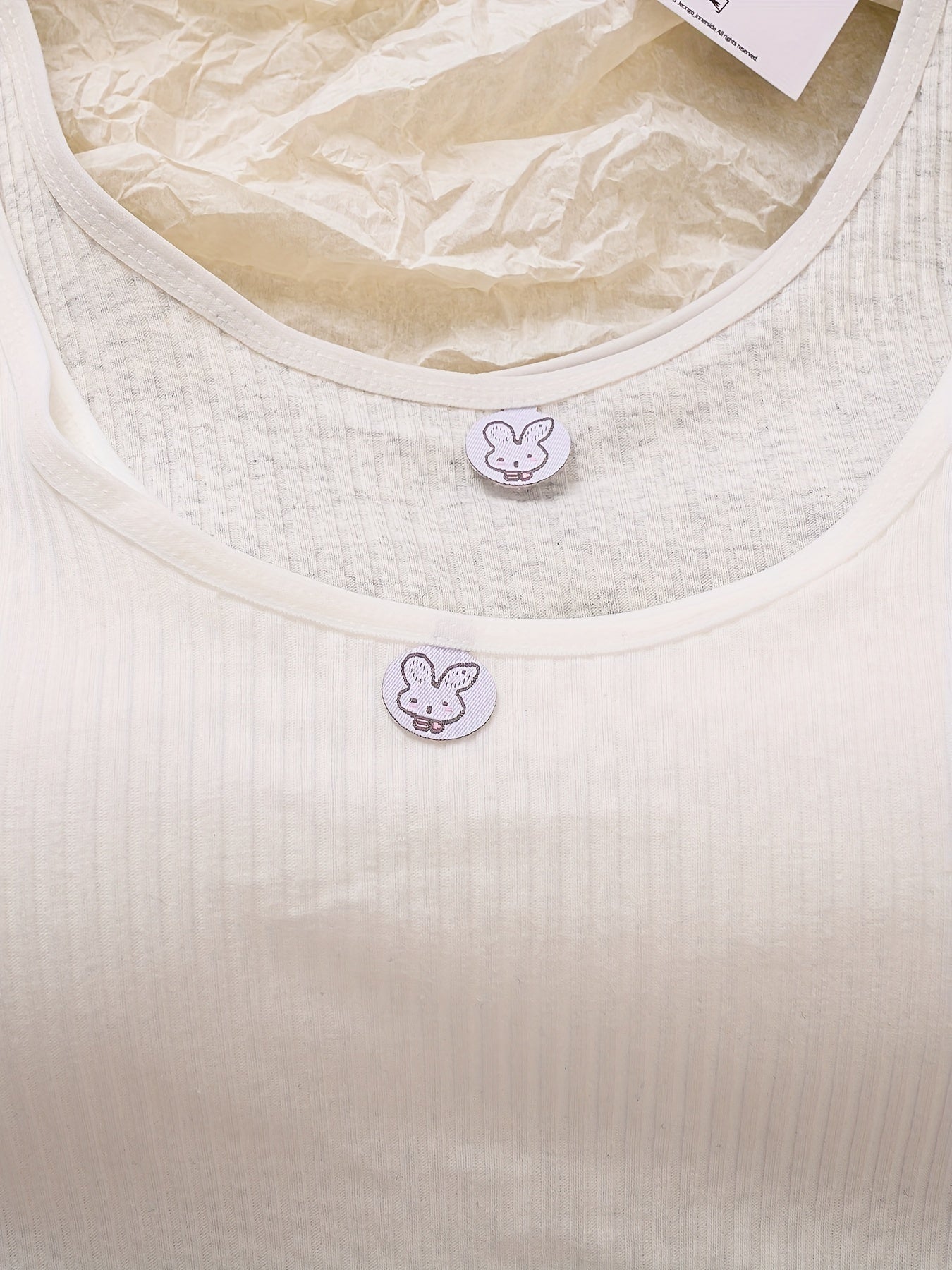 3pcs Rabbit Graphic Ribbed Underwear