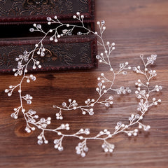 Crystal Bride Wedding Hair Vine Silver Pearl Bridal Headband