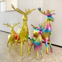 2pcs Christmas Elk Shaped Balloon Foil Balloon Christmas Carnival Decoration