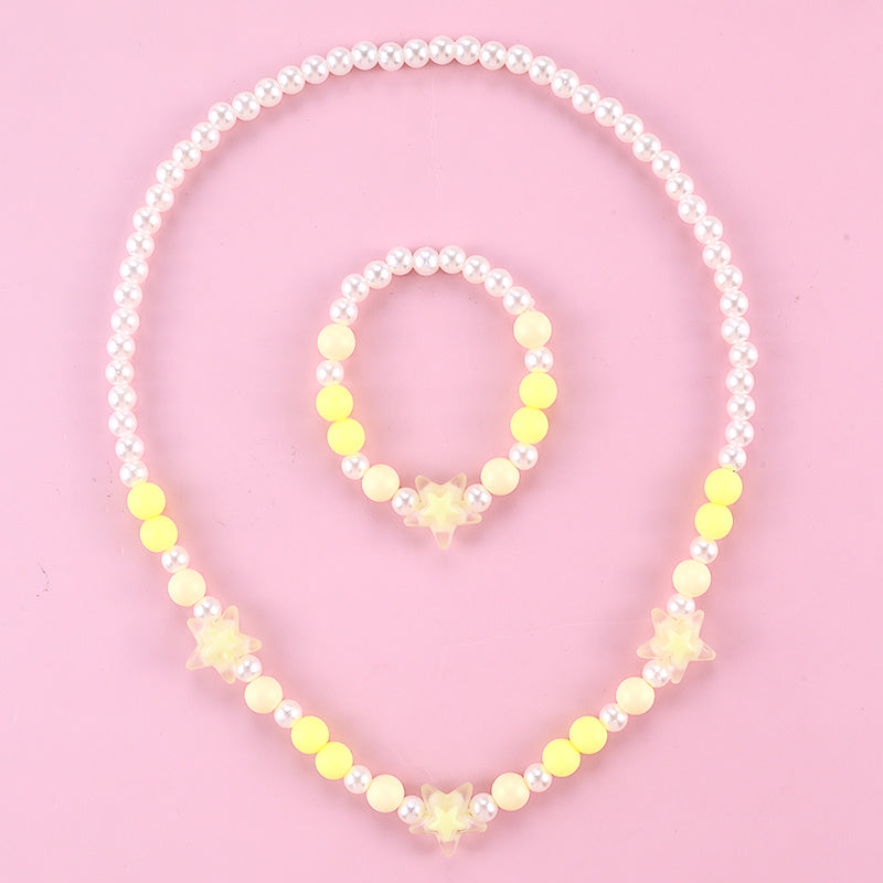 Youth Star Beads Necklace Set for Girls