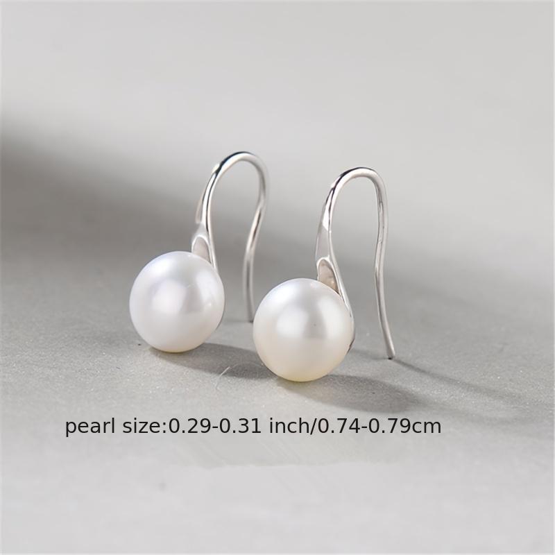 925 Silver Freshwater Pearl Drop Earrings Formal Dress Banquet Accessories
