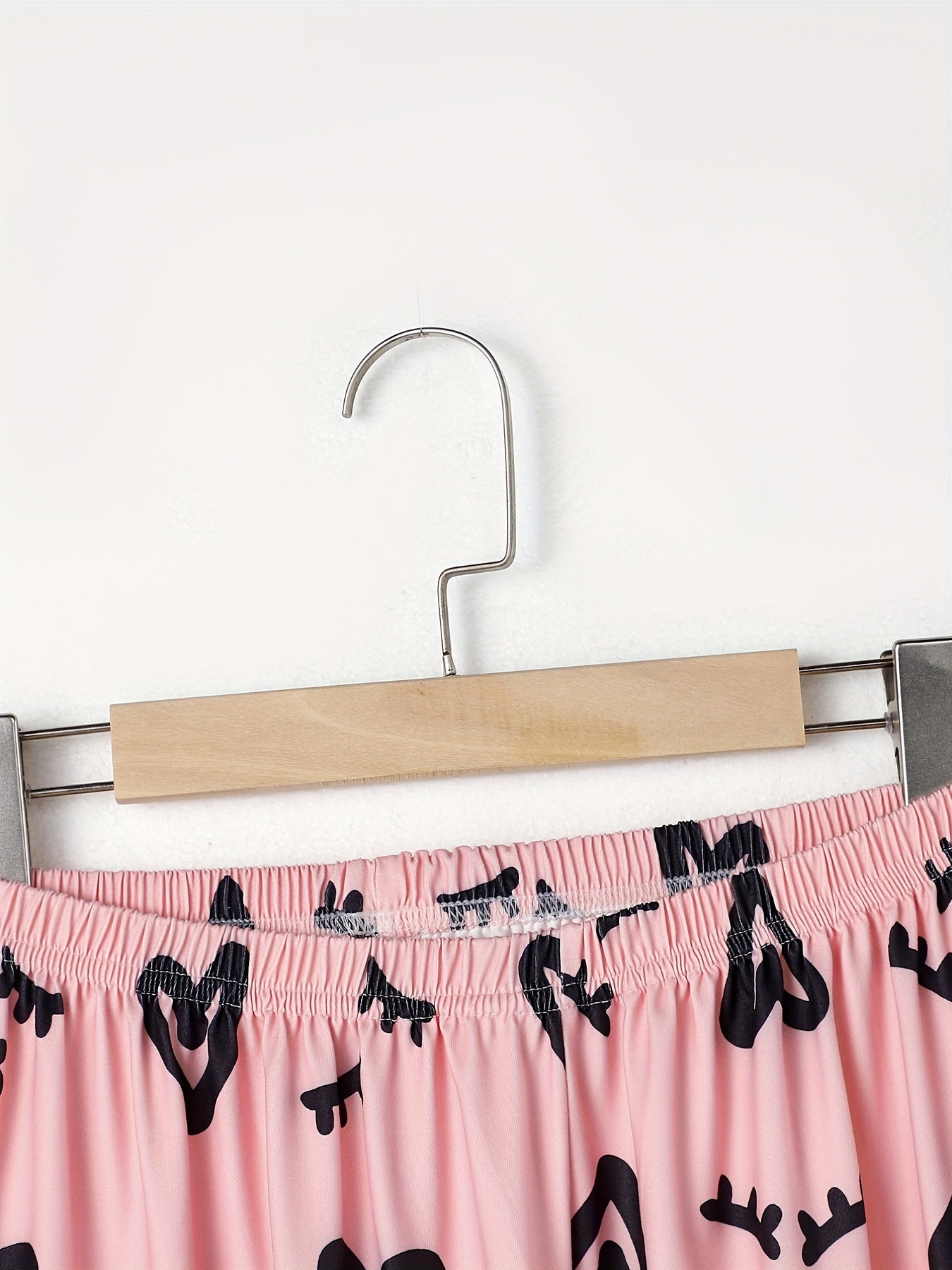 Heart Print Sleep Bottom Elastic Waistband Long Pants