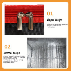 Portable Insulated Lunch Bag with Aluminum Foil Lining
