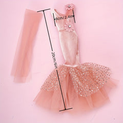 11in Doll Dress Clothing Change Doll Clothes Pink Wedding Growns Doll Outfit