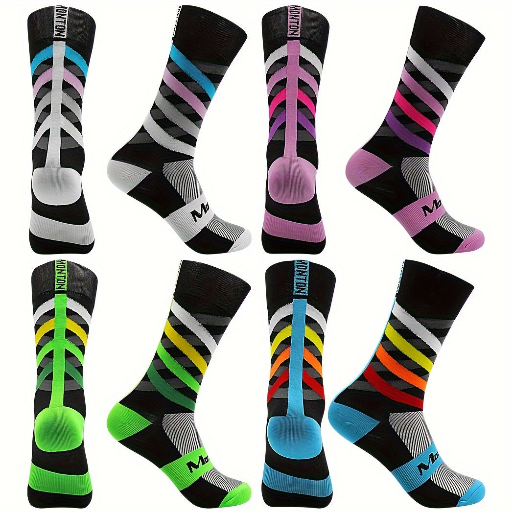 Men's Mid Calf Sport Socks - Sweat Absorbing Nylon Blend - Comfy & Breathable
