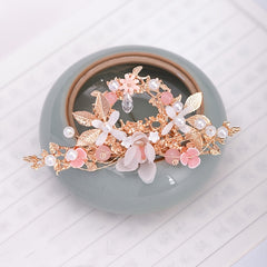 Chinese Pearl Hairpin Earring Tiara Set Women Hair Accessory