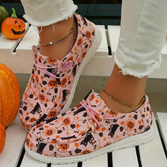 Colorful Skull Ghost Print Low Top Sneakers for Halloween