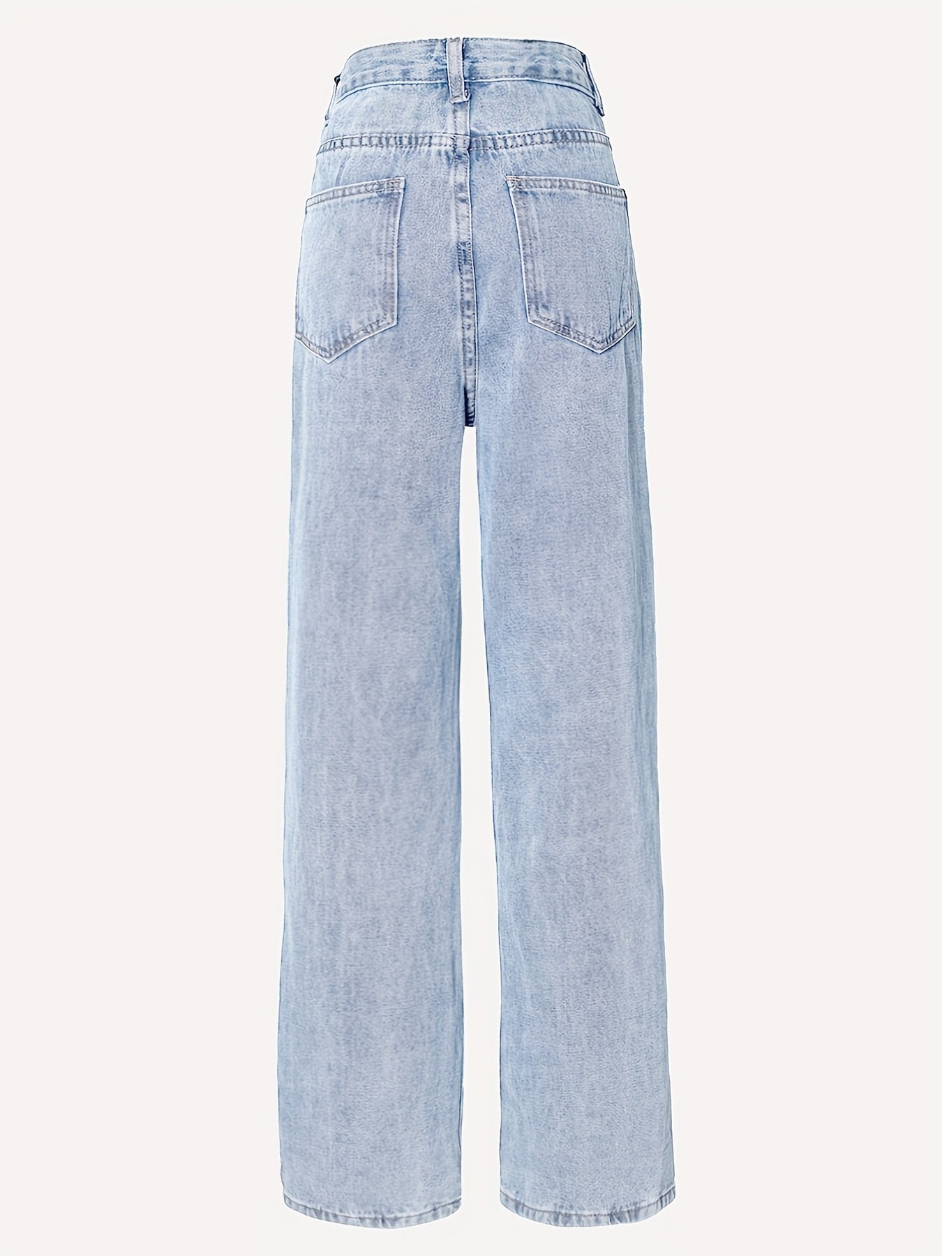 High Waist Distressed Loose Fit Denim Pants Women's Jeans
