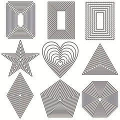 9pcs Polygonal Frames Metal Cutting Dies DIY Scrapbooking Craft Decoration