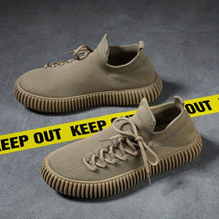 Men's Breathable Lace-Up Running Sneaker Sock Shoes
