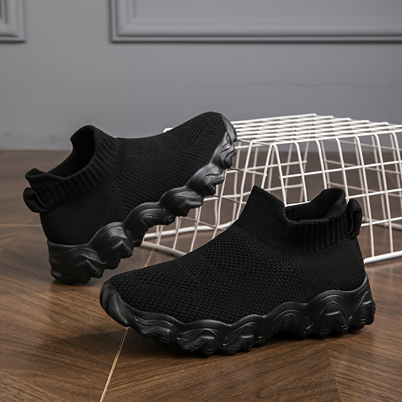 Boy's Slip On Sock Shoes Woven Knit Sneakers Running Shoes