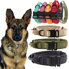 Heavy Duty Tactical Dog Collar with Handle for Training