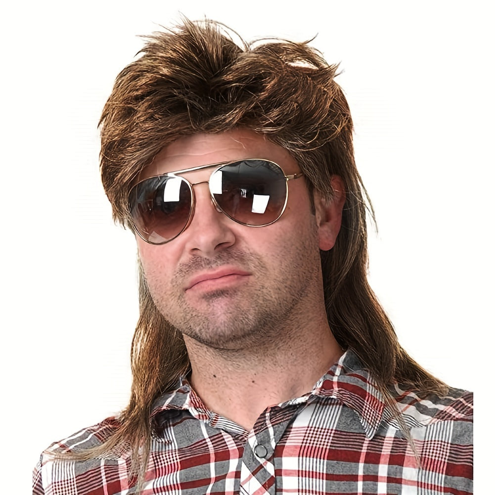 Men's Mid-Length Wig Hair Extension for Parties