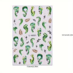 Shimmering Marble Nail Art Stickers Self Adhesive Glittery Reusable Decals