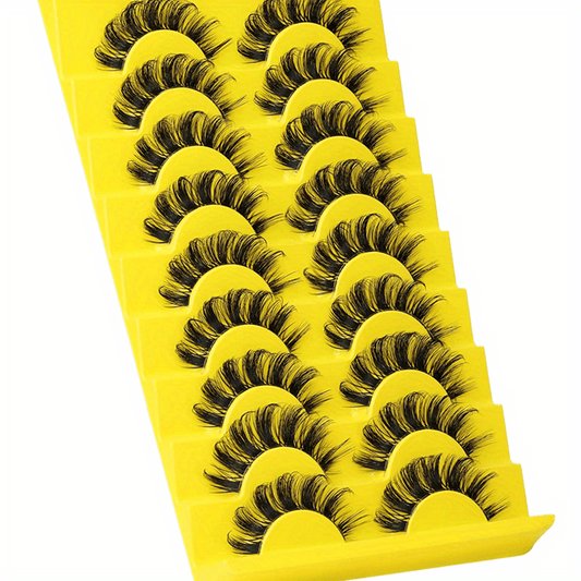 10 Pairs Natural 3D Fluffy Lashes for Daily or Special Occasion Makeup