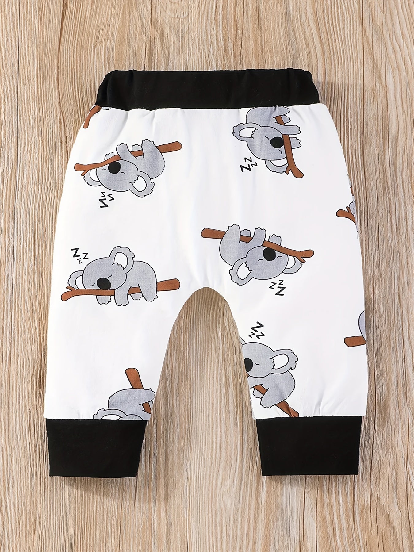 Baby Koala Printed Jumpsuit Top Full Printed Pants Hat 3pcs Set