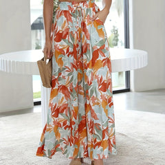 Floral Wide Leg Pants Casual Loose Spring Summer Women's Clothing