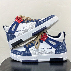 Men's Graffiti Print Walking Skate Shoes - Spring/Summer