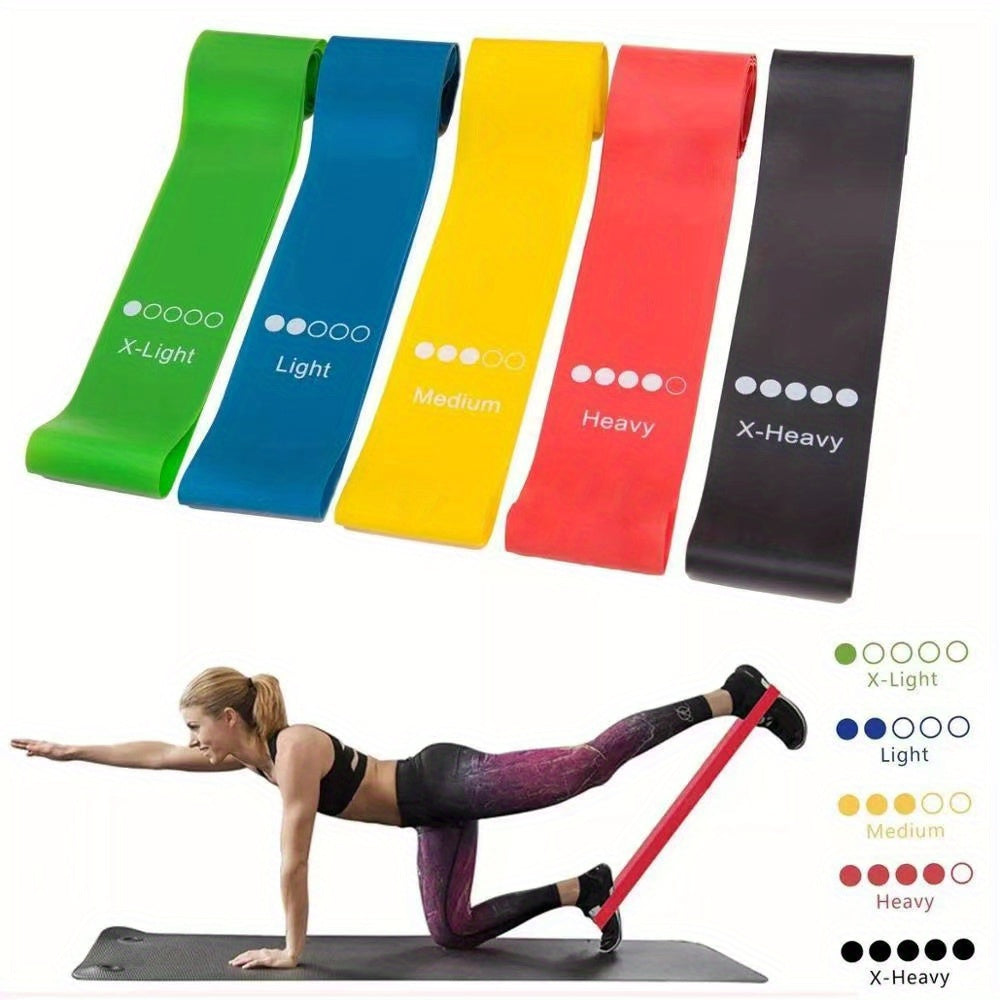 5pcs Yoga Elastic Resistance Band for Leg Squat Buttocks Workouts