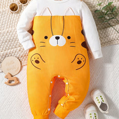 Baby Boy Kitty Graphic Bodysuit Newborn Long Sleeve