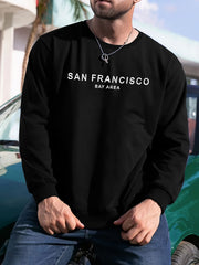 San Francisco Print Sweatshirt Men's Casual Graphic Crew Neck Pullover