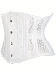 24 Steel Boned Underbust Lace Up Mesh Waist Corset