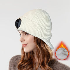 Women's Foldable Ear Protection Baseball Cap Knitted Warm Cold Hat